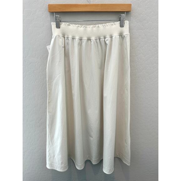 LULULEMON | Stretch Woven Ruffle-Waist Midi Skirt White Ivory NWT | Small - Picture 5 of 7